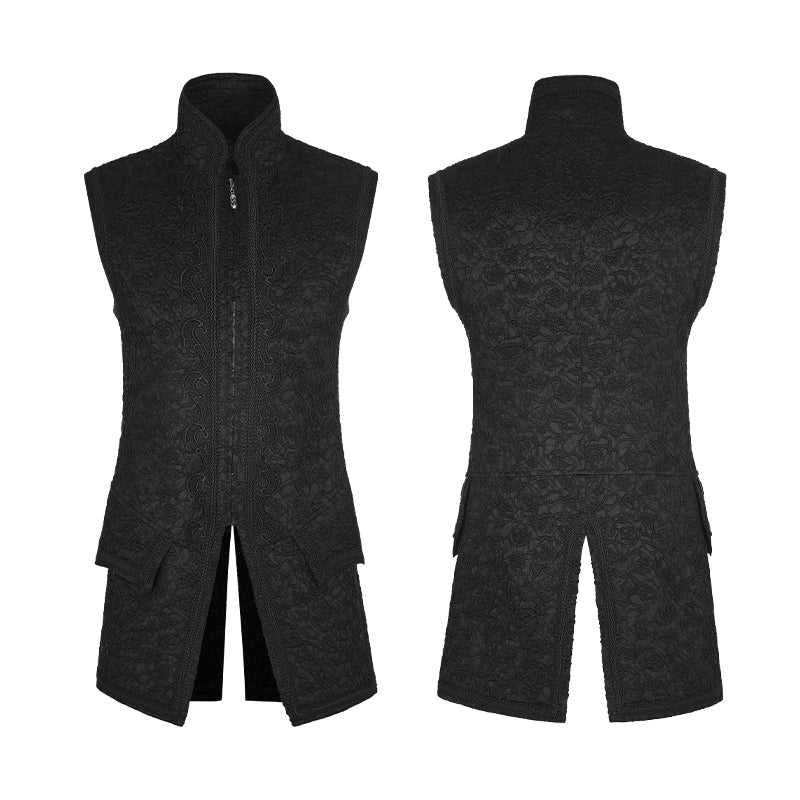 WY-849 Victoria Gorgeous Jacquard Long Gothic Vest For Men