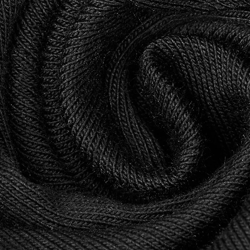 WQ-365 Asymmetrical black Harness Design Knit Punk Dress