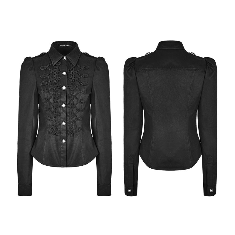 WY-883 Vintage Military Uniform Punk Shirt For Women