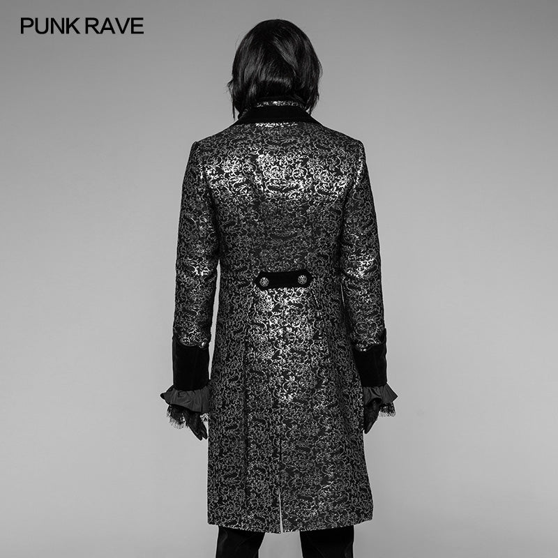 WY-922 Gothic Metal Texture Jacquard Swallow Tail Coat Jacket