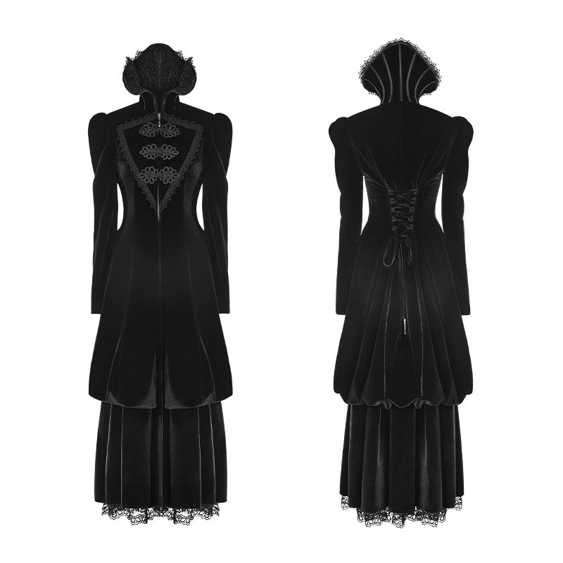 WY-895 Gorgeous Victorian Royal Vintage Layered Gothic Coat With Stand Collar