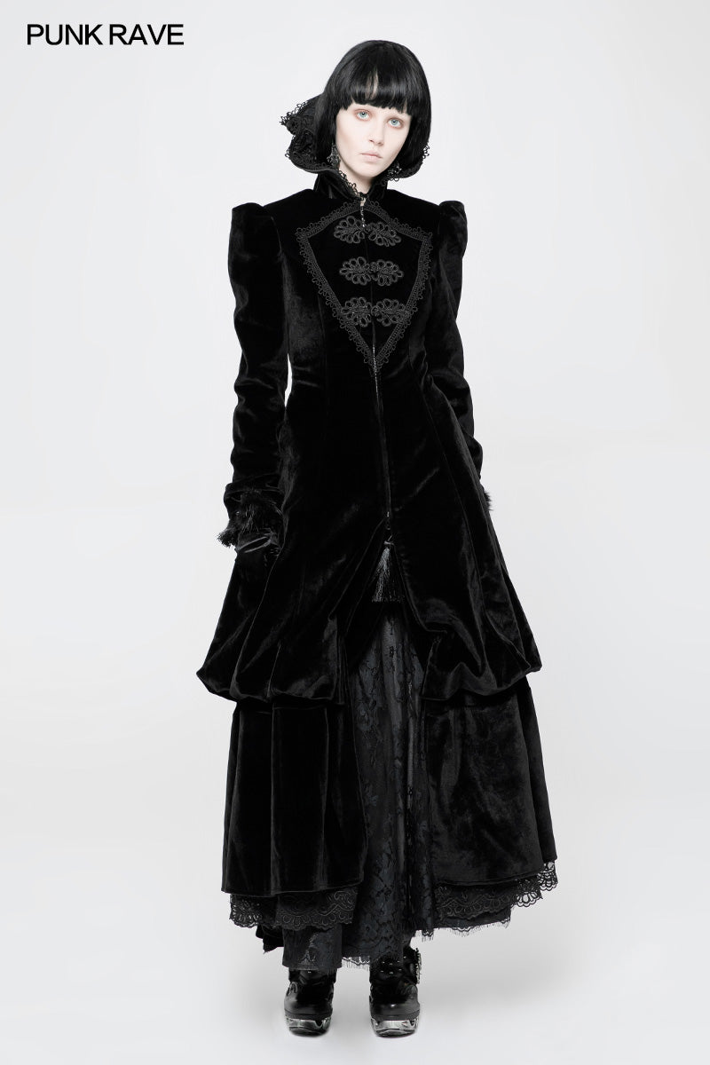 WY-895 Gorgeous Victorian Royal Vintage Layered Gothic Coat With Stand Collar