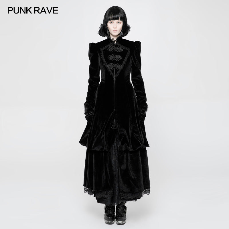 WY-895 Gorgeous Victorian Royal Vintage Layered Gothic Coat With Stand Collar