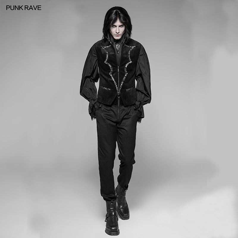 WY-948 Alchemist Gothic Waistcoat Vampire Bat Velvet Vest