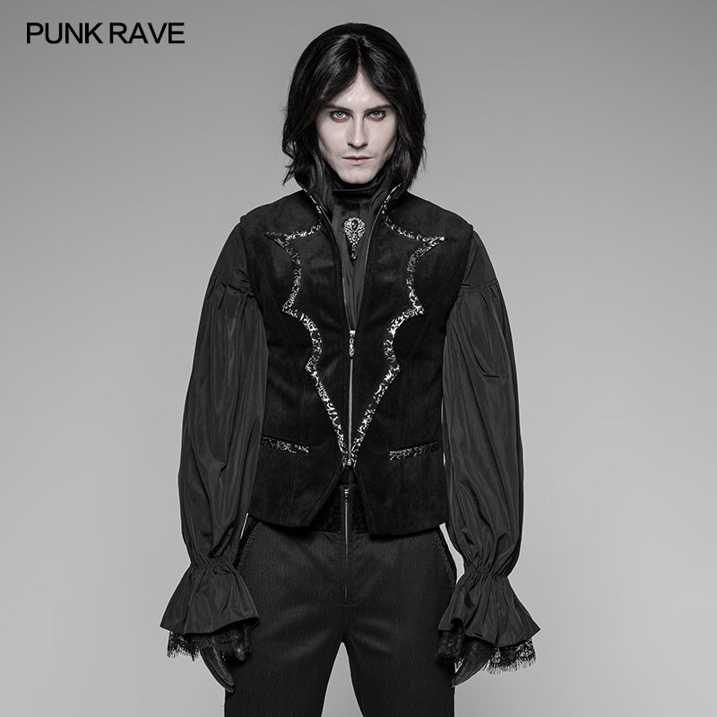 WY-948 Alchemist Gothic Waistcoat Vampire Bat Velvet Vest