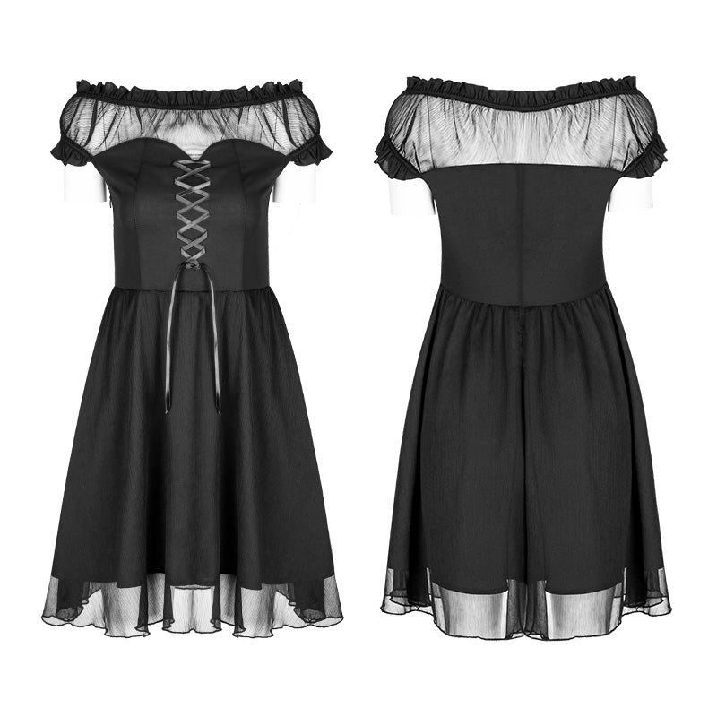 OPQ-338 Elegant Gothic Lolita Off Shoulder Ruffle Lace Dress