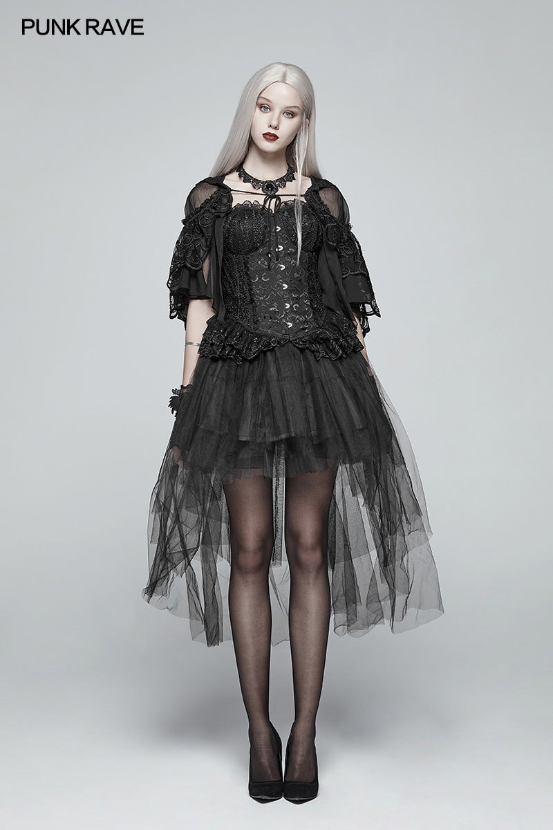 WLY-083 Lolita Transparent Lace Small Cloak With Hood