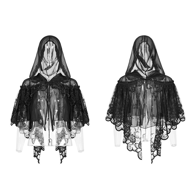 WLY-083 Lolita Transparent Lace Small Cloak With Hood