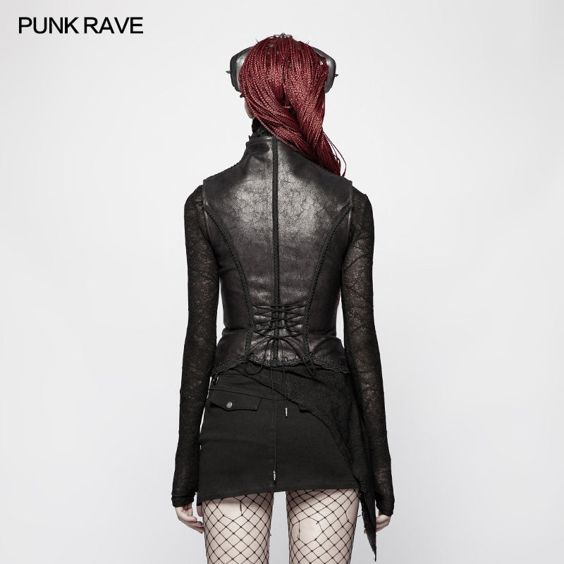 WY-960 Steampunk Vintage Floral Lace-up Vest