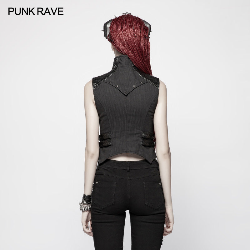 WY-967 Punk WOMENS HIGH-NECK Warrior Vest