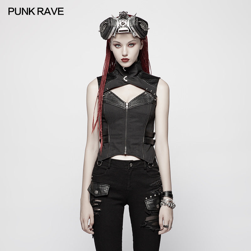 WY-967 Punk WOMENS HIGH-NECK Warrior Vest