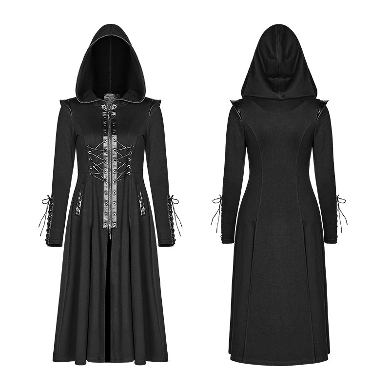 WY-964 Punk WOMENS DARK Hooded Knit Jacket