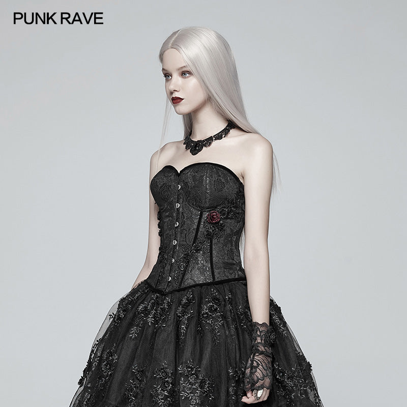 WY-975 Gothic Sweetheart Neck Jacquard Corset