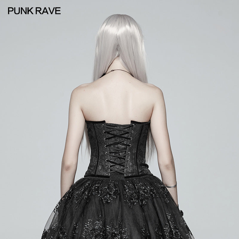 WY-975 Gothic Sweetheart Neck Jacquard Corset