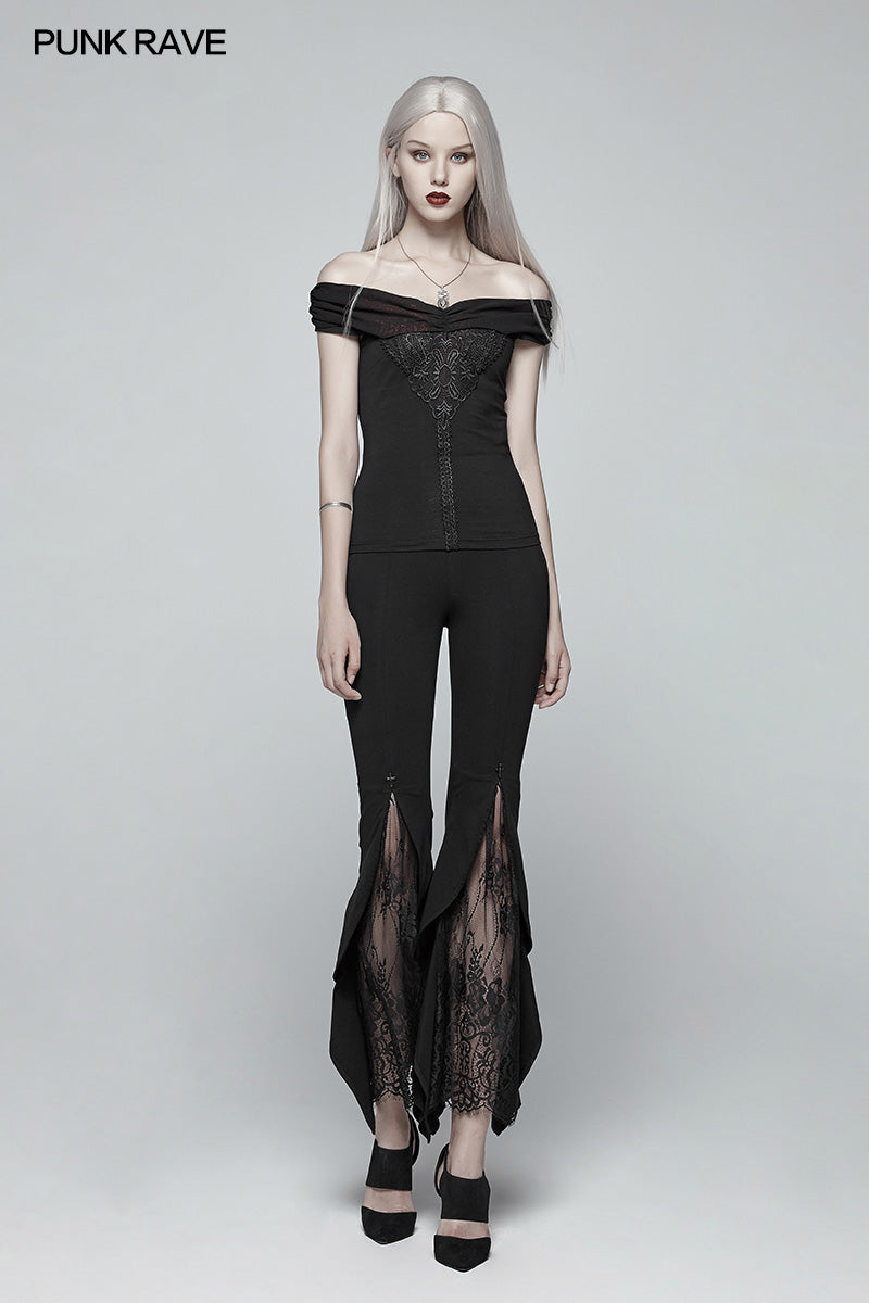 OT-545 Gothic Off-shoulder Short T-shirt