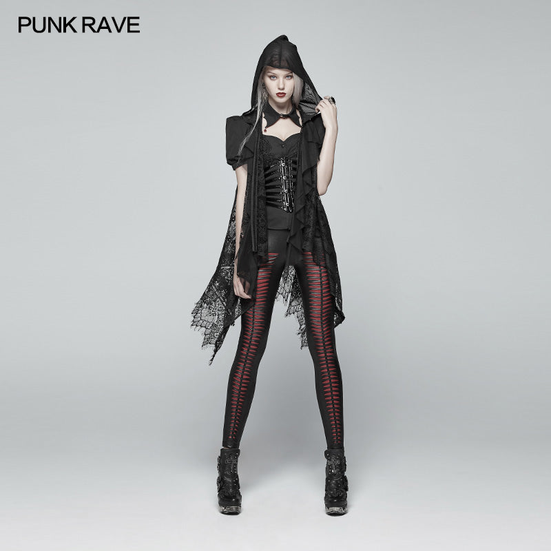 OY-973 Gothic Daily Lightweight Translucent Lace Long Vest