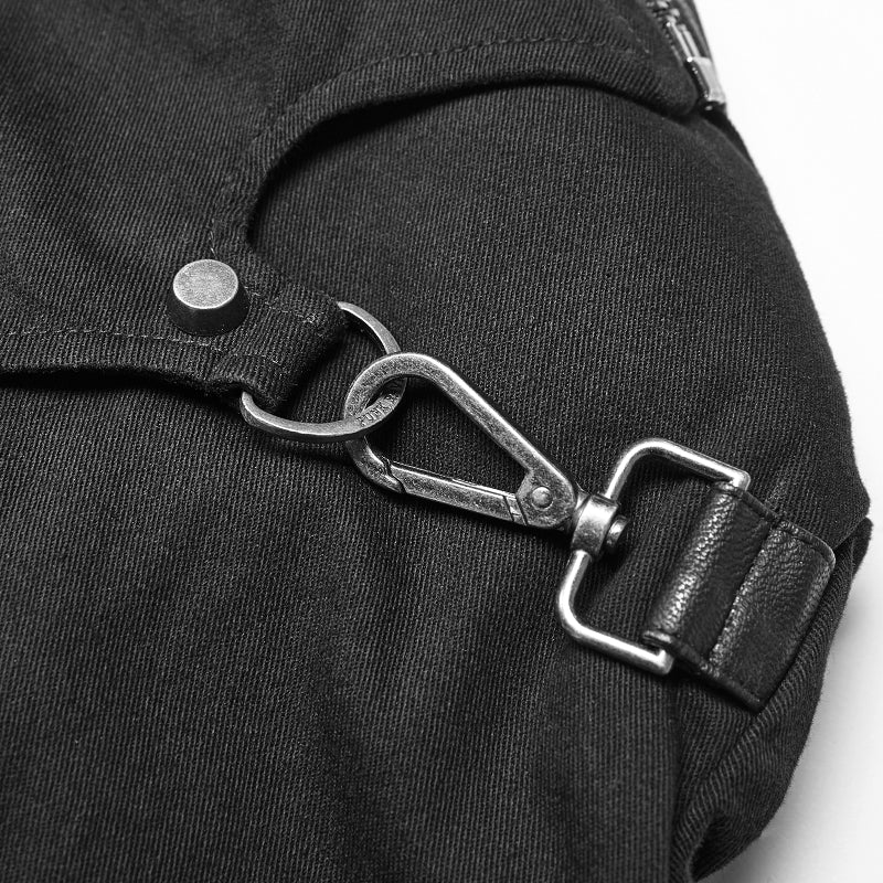 WY-1017 Men Punk Non-stretchy Asymmetric Short Coat