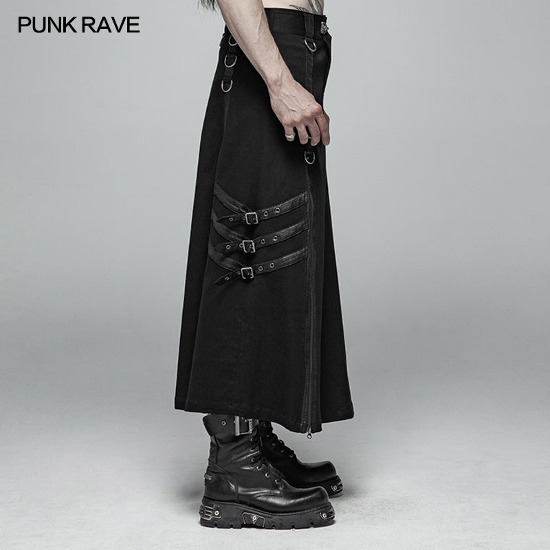 WQ-399 Mens Punk Long Half Skirt