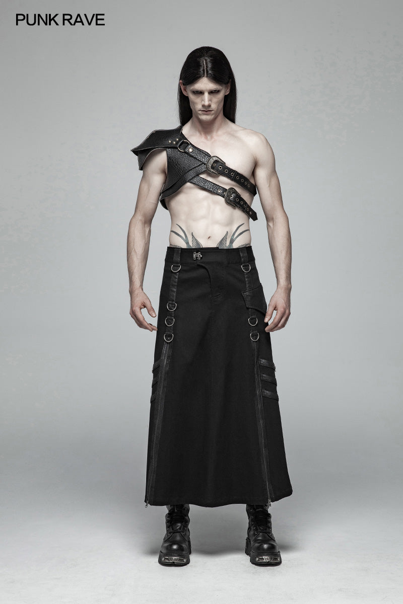 WQ-399 Mens Punk Long Half Skirt