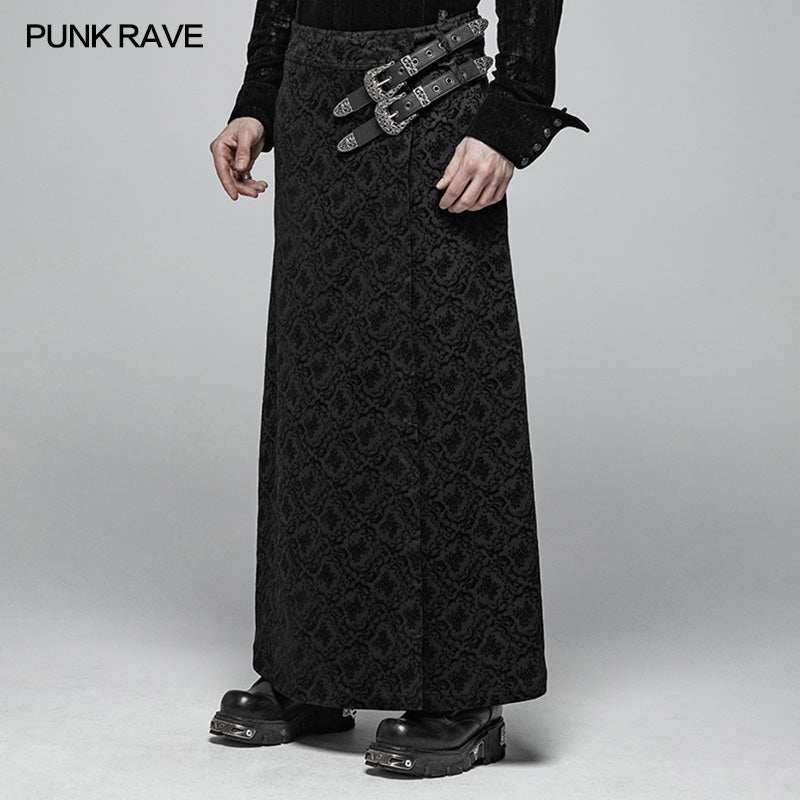 WQ-403 Gothic Vintage Personality Split Long Skirts For Men