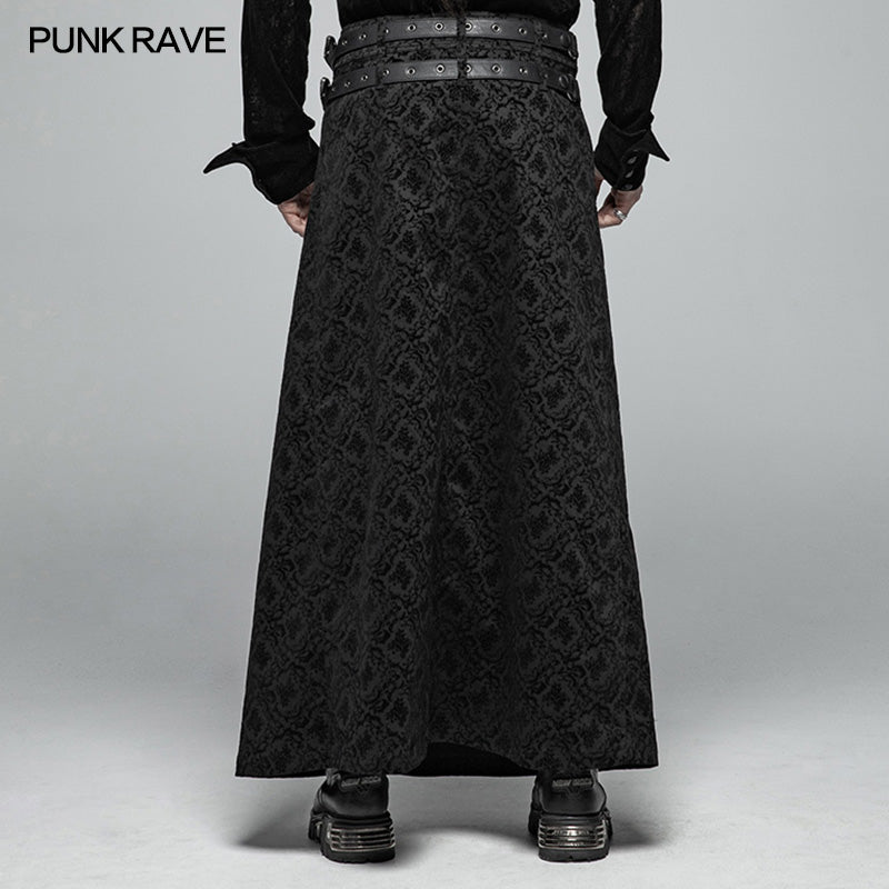 WQ-403 Gothic Vintage Personality Split Long Skirts For Men