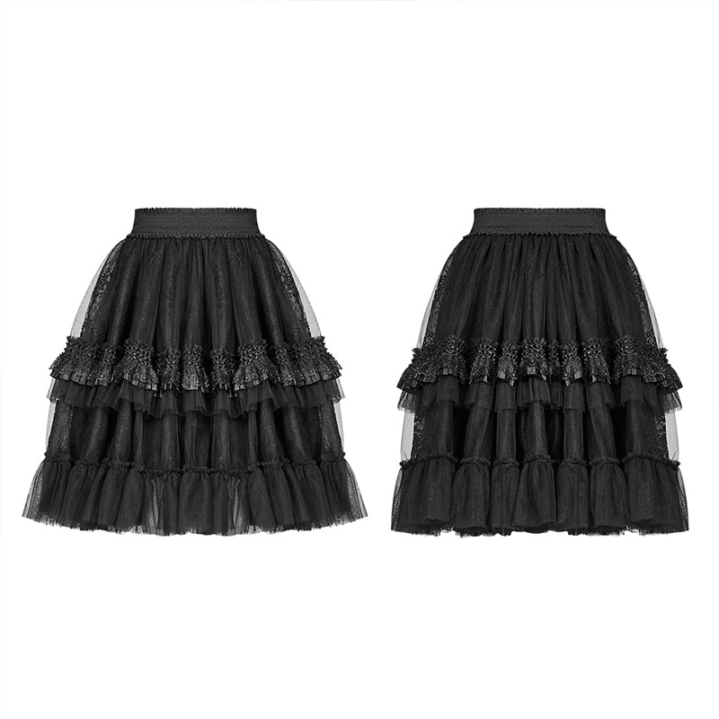 WLQ-093 Lolita Short Tulle Tutu Half Skirt For Women