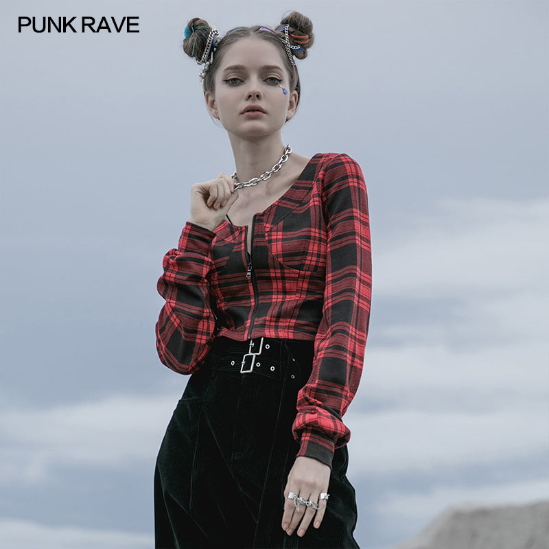 OPY-481XDF Knitted plaid short coat
