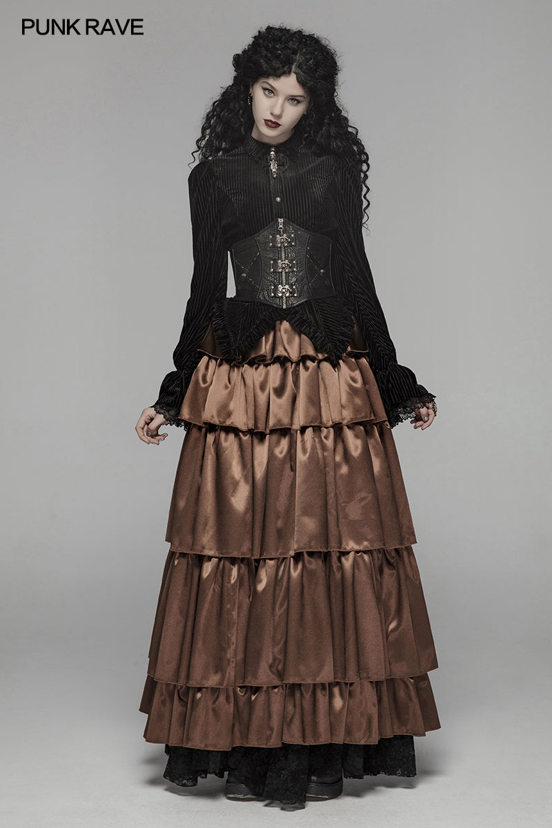 WQ-428 Gothic Multi Layered Dress With Elastic Band