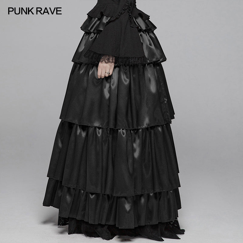 WQ-428 Gothic Multi Layered Dress With Elastic Band