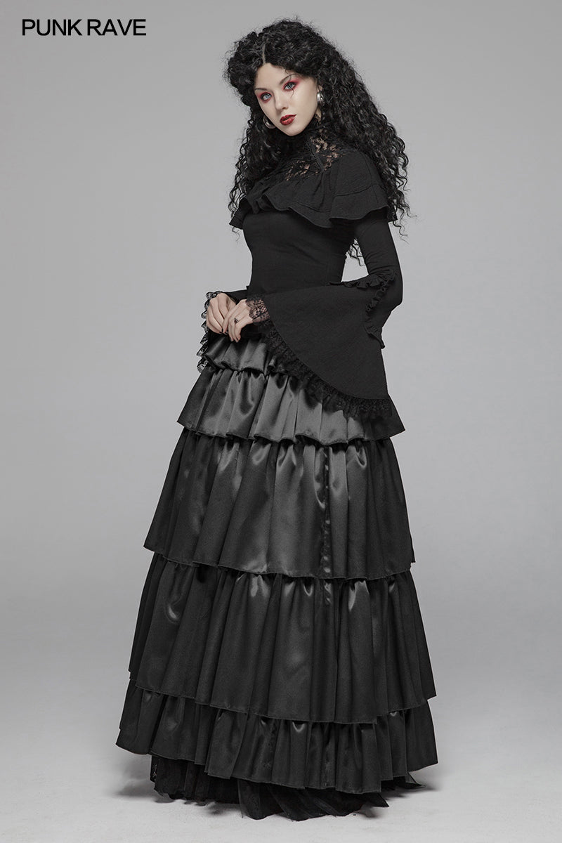 WQ-428 Gothic Multi Layered Dress With Elastic Band