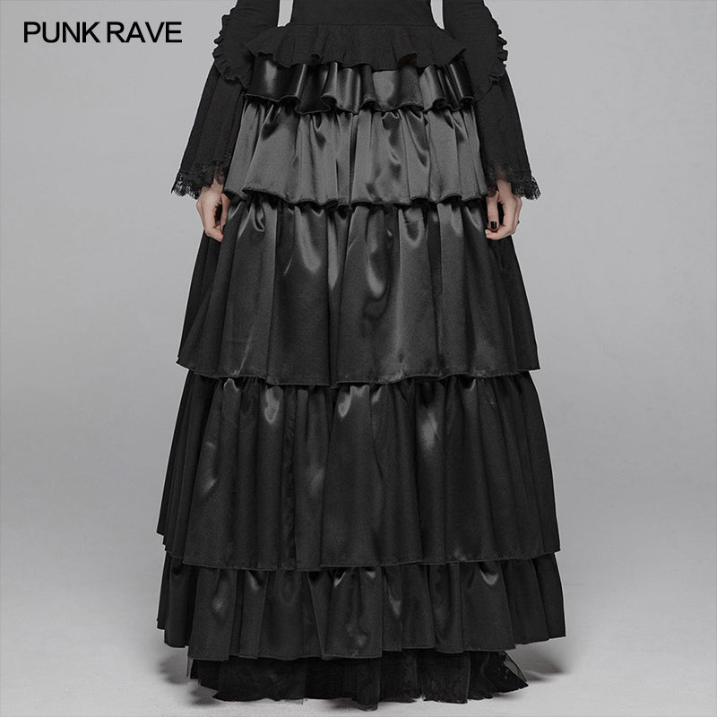 WQ-428 Gothic Multi Layered Dress With Elastic Band