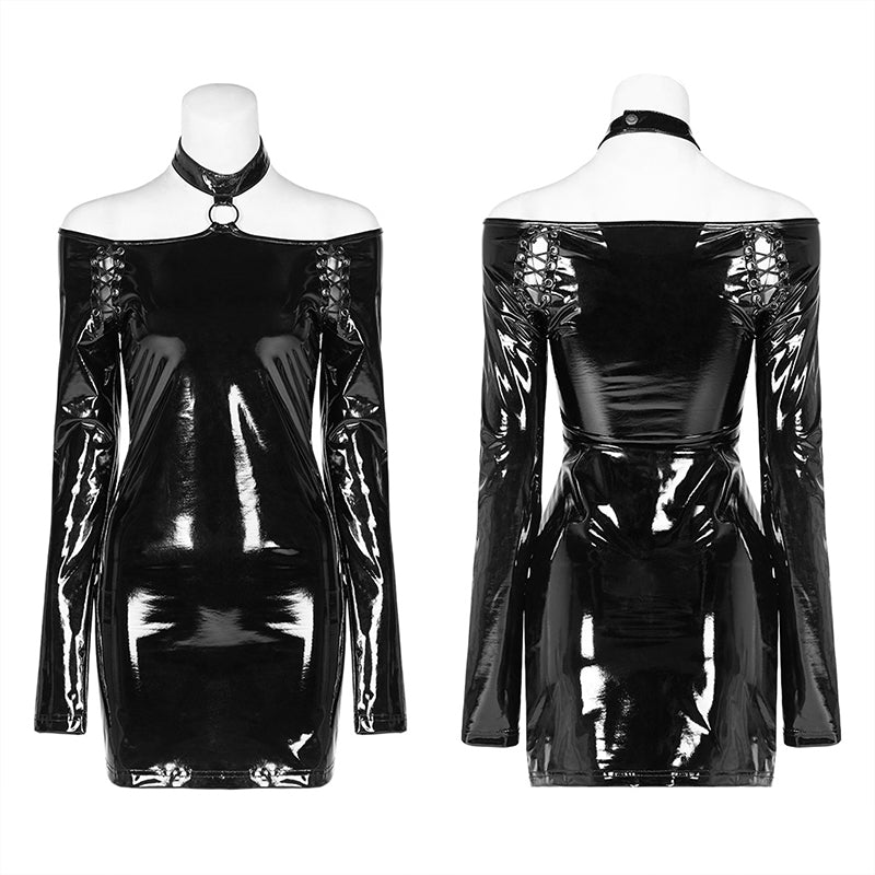 WQ-423 Punk Bright PU Over Hip Dress