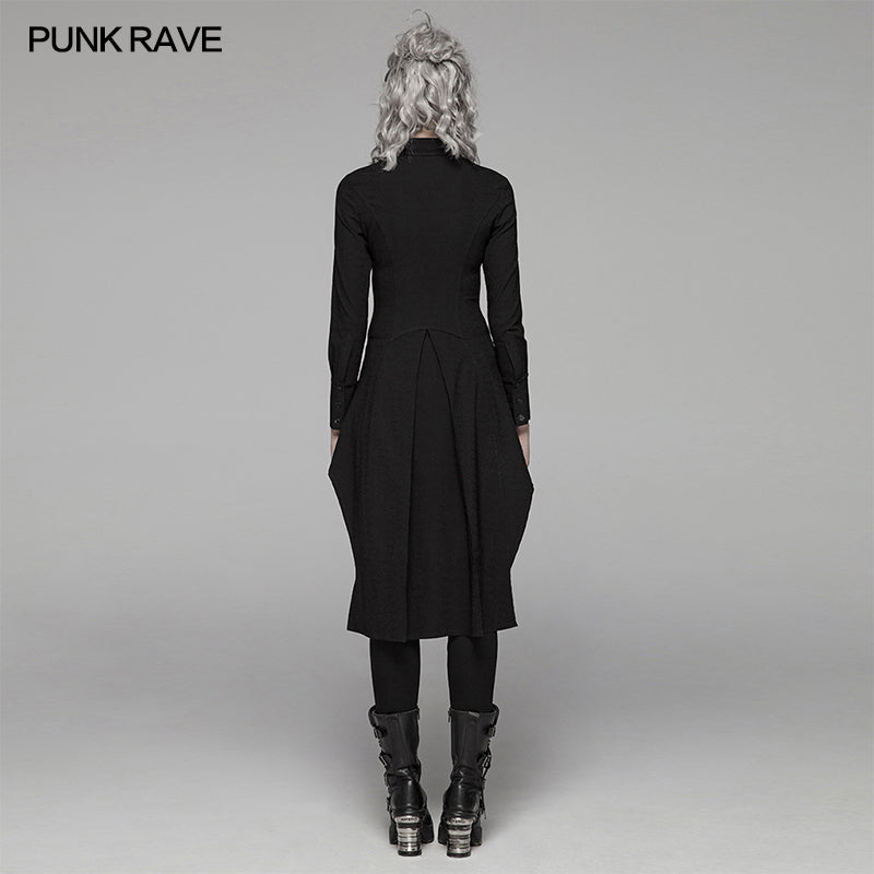 WY-1060 Dark Punk Irregular Long Shirt