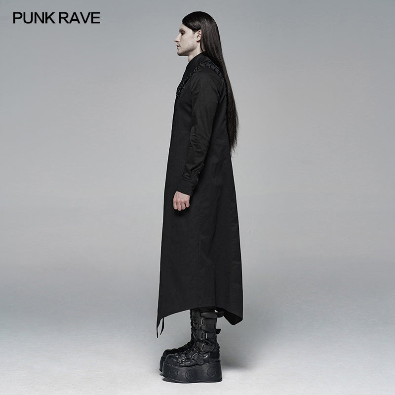 WY-1104 Dark Punk Micro-elastic Twill Long Shirt