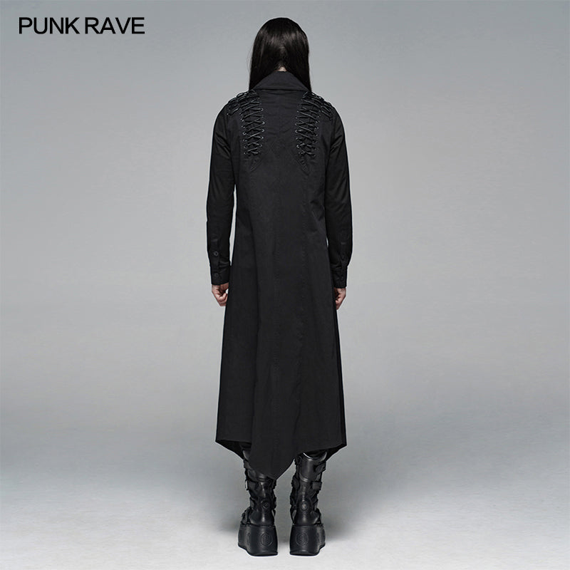 WY-1104 Dark Punk Micro-elastic Twill Long Shirt