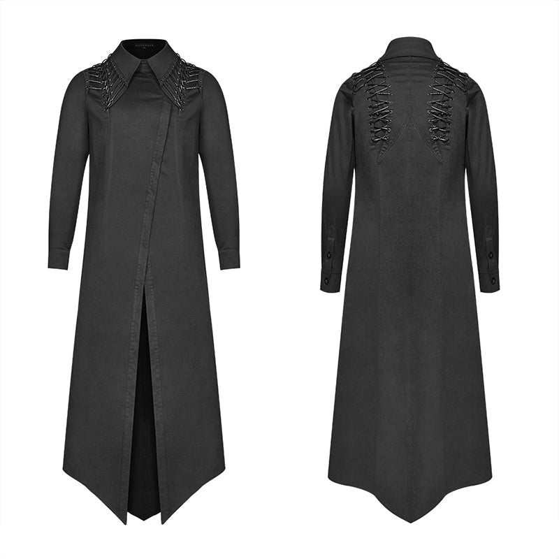 WY-1104 Dark Punk Micro-elastic Twill Long Shirt