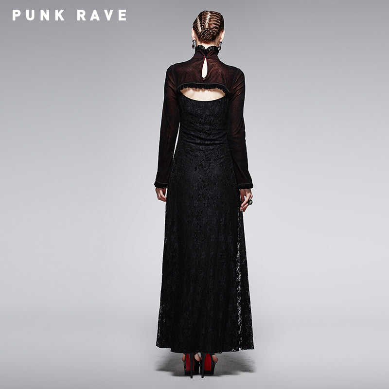 Q-243 Sexy Lady Fashion Dark Red Cape Gothic Dresses