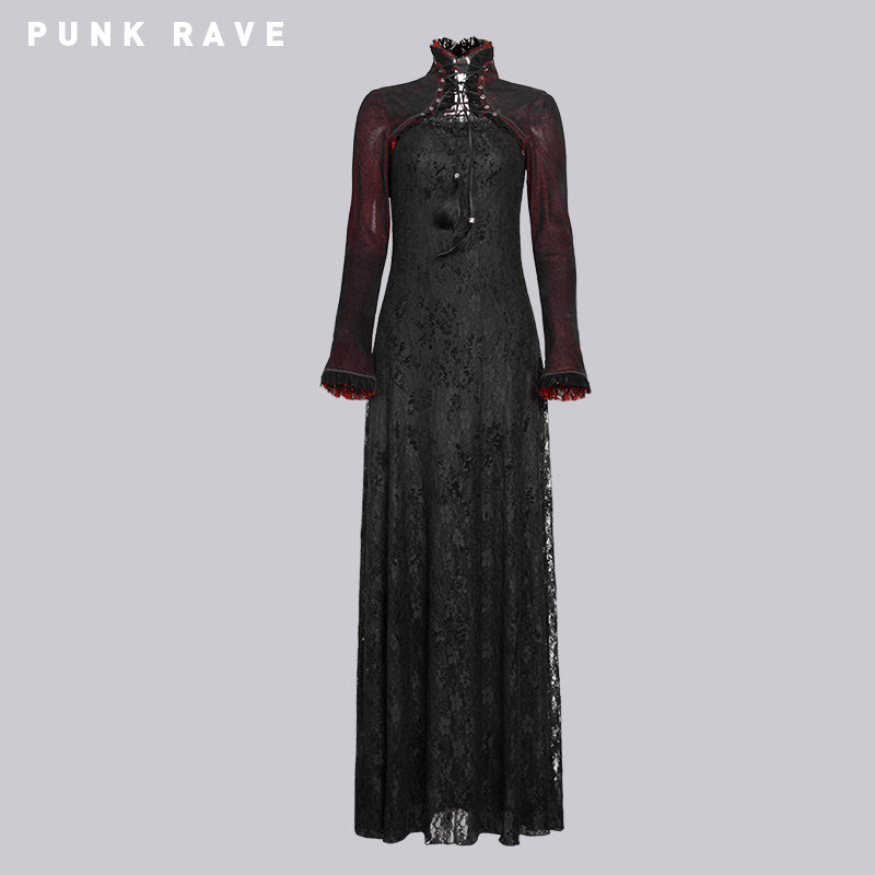 Q-243 Sexy Lady Fashion Dark Red Cape Gothic Dresses
