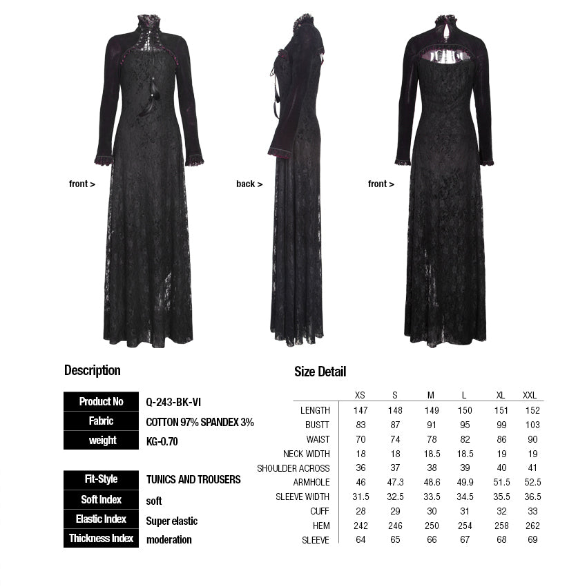 Q-243 Sexy Lady Fashion Dark Red Cape Gothic Dresses