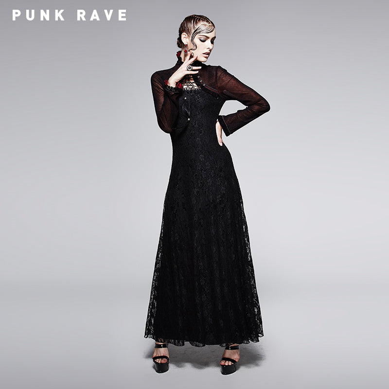 Q-243 Sexy Lady Fashion Dark Red Cape Gothic Dresses