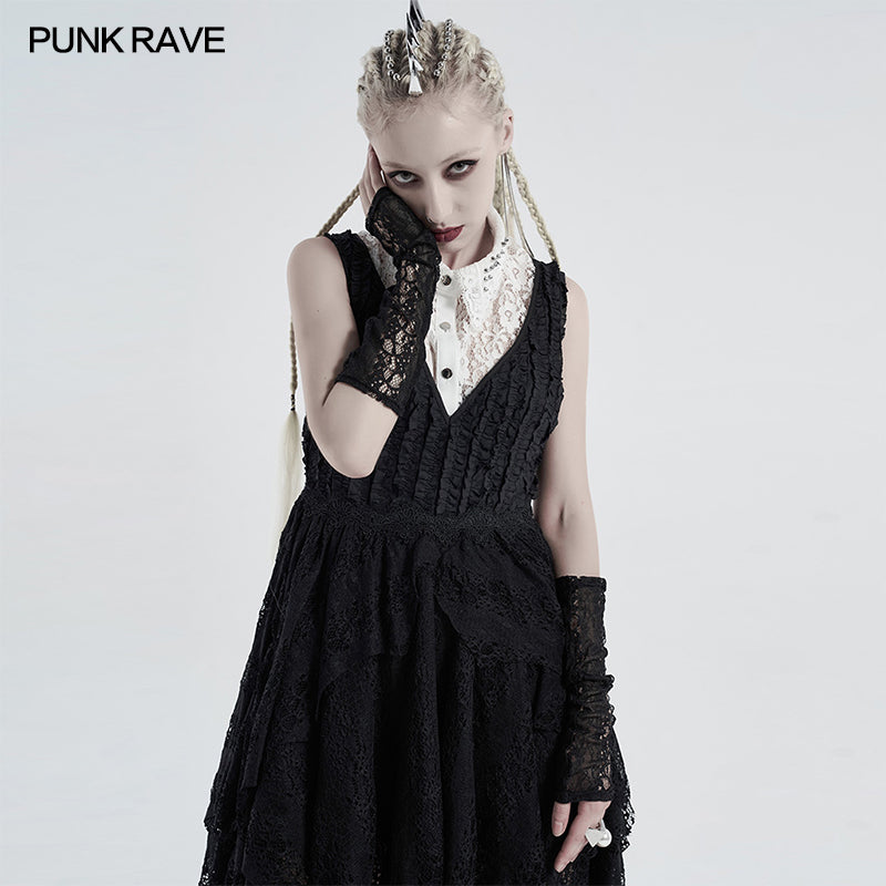 WS-413SSF Gothic daily striped lace gloves