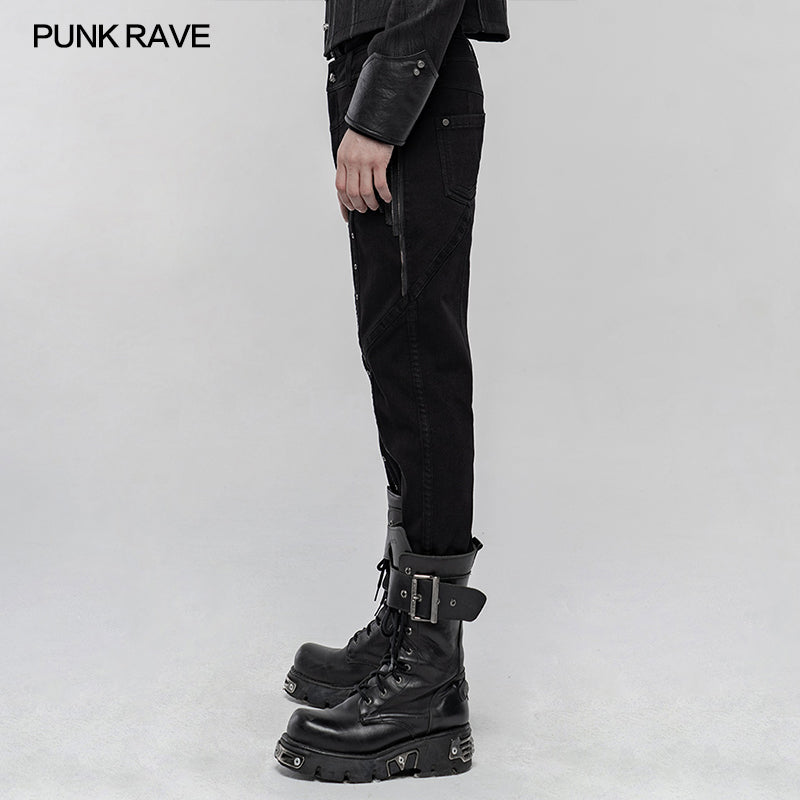 WK-435XCM Thickened Punk Simple Trousers