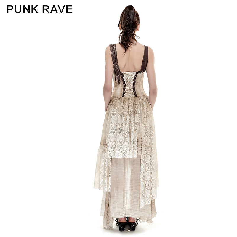 Q-291 black Elastic Mesh Stretchy Sexy Slit Long Prom Gown Evening Punk Dress