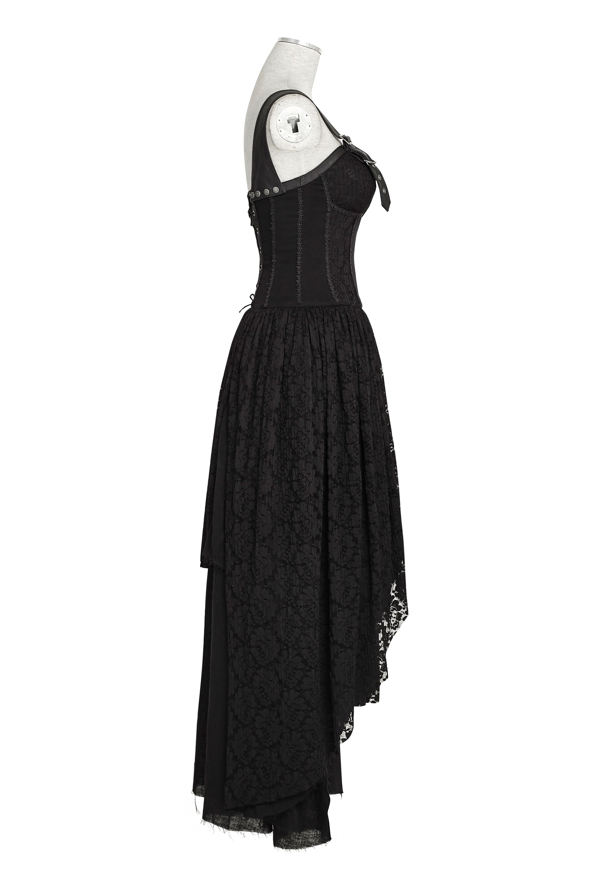 Q-291 black Elastic Mesh Stretchy Sexy Slit Long Prom Gown Evening Punk Dress