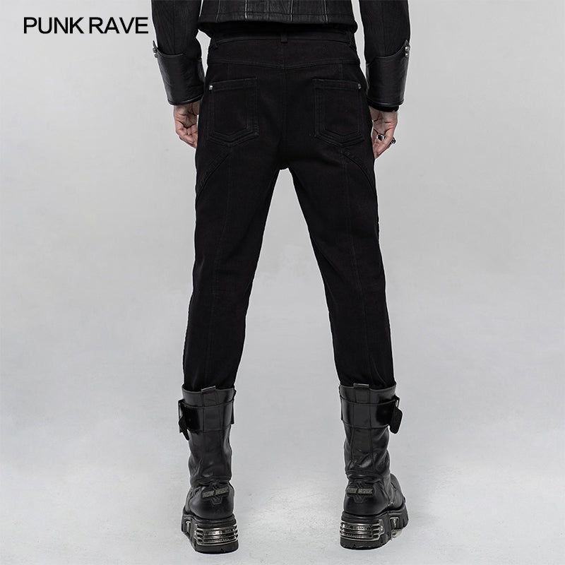 WK-435XCM Thickened Punk Simple Trousers