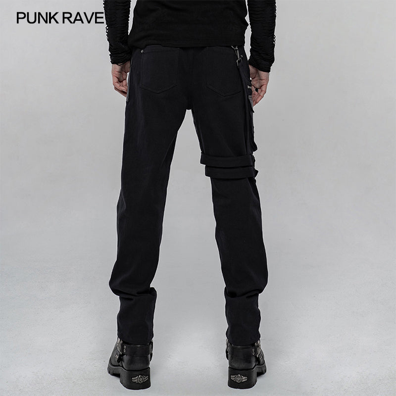 WK-433XCM Punk Personality Elastic Trousers