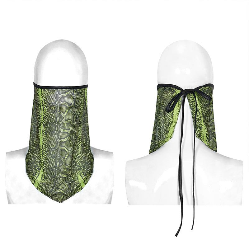 WS-417KZF Punk fluorescent serpentine printed triangular face kerchief