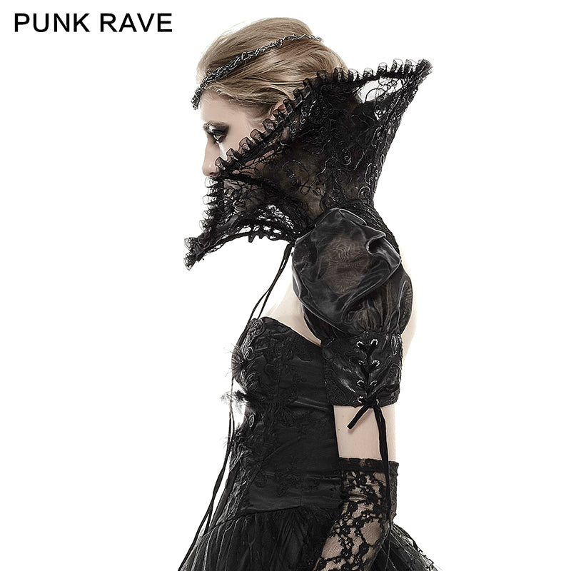 S-176 Palace black Women Flower Pattern Gothic Lace Collar Accessories