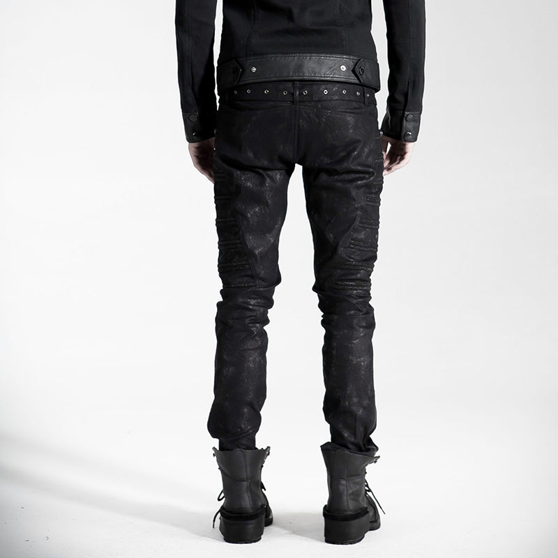Top Sale Rivet Side Decorated K-136 Push Up Jean Punk Pants