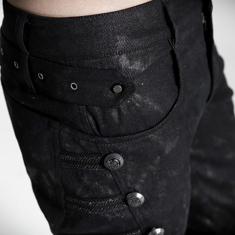 Top Sale Rivet Side Decorated K-136 Push Up Jean Punk Pants